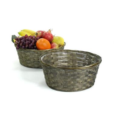 12  bamboo stain rnd bowl bo742 1s handles bowls trays