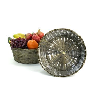 12  bamboo stain rnd bowl bo742 1s handles bowls trays