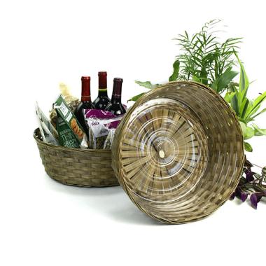 14  bamboo round bowl stain bo744 1s handles bowls trays