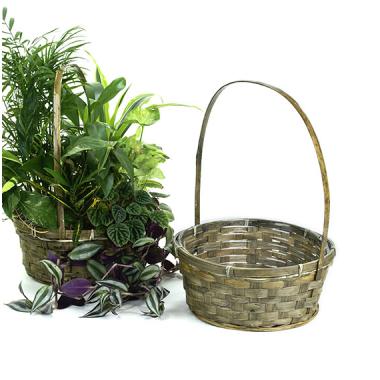 bamboo round 10  shop stained so581 1s wholesale basket containers handled baskets