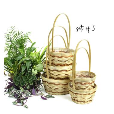 natural bamboo round shop set 5 so223 wholesale basket containers