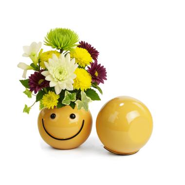 solid iron bowl smiley face golden yellow by207 1 wholesale metal