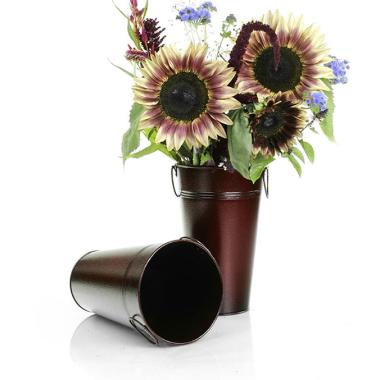 french bucket powder coated burgundy by883 1bdy wholesale metal containers