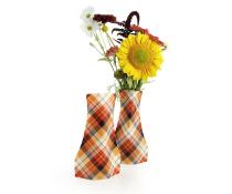 poly collapsible vase rust plaid 10pk vp301 10 wholesale vases