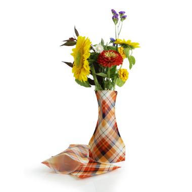 poly collapsible vase rust plaid 10pk vp301 10 wholesale vases