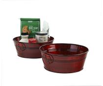 10  tin round tub translucent red by25 1tpr wholesale metal containers