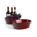 12  oval tin tub translucent red by878 1tpr wholesale metal containers
