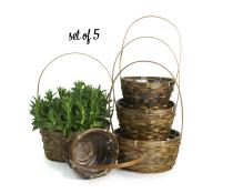 bamboo stained shop s5 so583 5s wholesale basket containers handled baskets medium