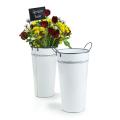 french metal bucket antique white dark trim by886 1wa wholesale