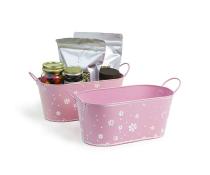 12  oval tub light pink embossed flower petals by14 1fpk wholesale