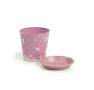 4  tin pot saucer light pink floral design by204 1fpk
