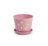 4  tin pot saucer light pink floral design by204 1fpk