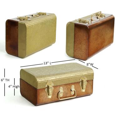 metal trunk box gold copper finish hardware latch