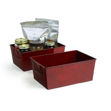 tin rectangular deep tray transparent red finish ty34 1tr wholesale metal containers