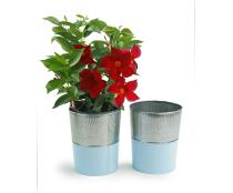6  galvanized bucket tall ribbedblue base by127 1lb wholesale pot covers