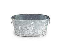 13  metal oval deep tub embossed pine treesdeer vintage design
