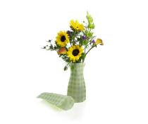 poly collapsible vase green gingham 10pk vp102 10 wholesale