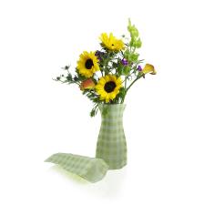 poly collapsible vase green gingham 10pk vp102 10 wholesale