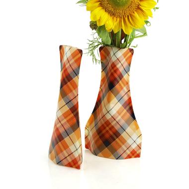 poly collapsible vase rust plaid 10pk vp301 10 wholesale vases