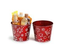 65  tin pot translucent red embossed white snowflakes by06 1sfr wholesale