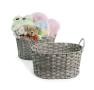woven oval storage bin grey 2 tone tp145 1 handles bowls