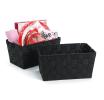 woven strap basket rectangle single black small