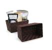 woven strap basket rectangle single dark brown