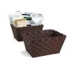 woven strap basket rectangle single large dark brown tp79 1lg