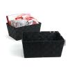 woven strap basket rectangle single medium black tp87 1med