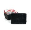 woven strap basket rectangle single medium black tp87 1med