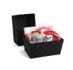 woven strap basket rectangle single medium black tp87 1med