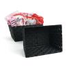 woven strap basket rectangle single large black tp87 1lg handles