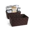 woven strap basket rectangle single medium dark brown