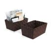 woven strap basket rectangle single medium dark brown