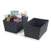 woven strap basket rectangle single medium dark grey tp80 1med