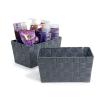 woven strap basket rectangle single small grey tp80 1sm