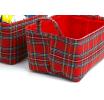 plaid soft fabric storage bin red pf11 1plr handles