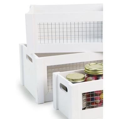 wood crate s3 wire window painted white td37 3w