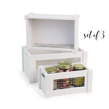 wood crate s3 wire window painted white td37 3w