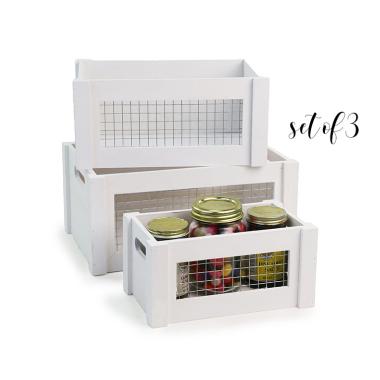 wood crate s3 wire window painted white td37 3w
