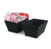 woven strap basket rectangle single large black tp87 1lg handles