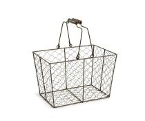 wire rectangular shop basket brown folding handle ty163 1 handled baskets