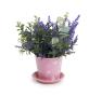 4  tin pot saucer light pink floral design by204 1fpk