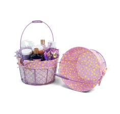 large wire basket round purple cloth lining single sy350 1lprp wholesale