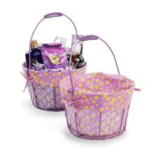 medium wire basket round purple cloth lining single sy350 1mprp