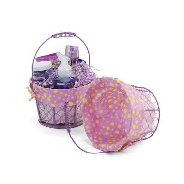 small wire basket round purple cloth lining single sy350 1sprp wholesale