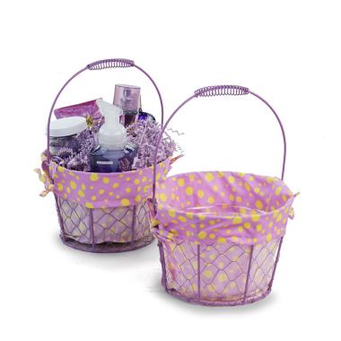 small wire basket round purple cloth lining single sy350 1sprp wholesale
