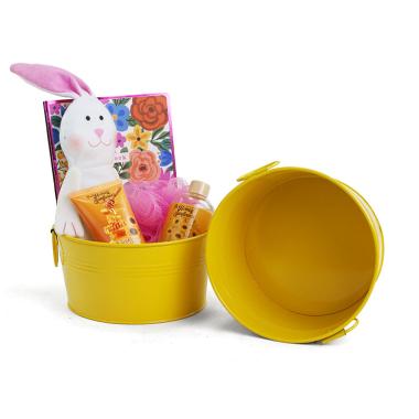 8  round tin tub goldenrod yellow by18 1gy wholesale metal containers