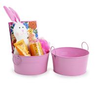 8  round tin tub light pink by18 1lp wholesale metal containers