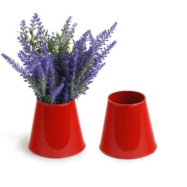 small tin frusta vase red by301 1r wholesale metal containers pails pots